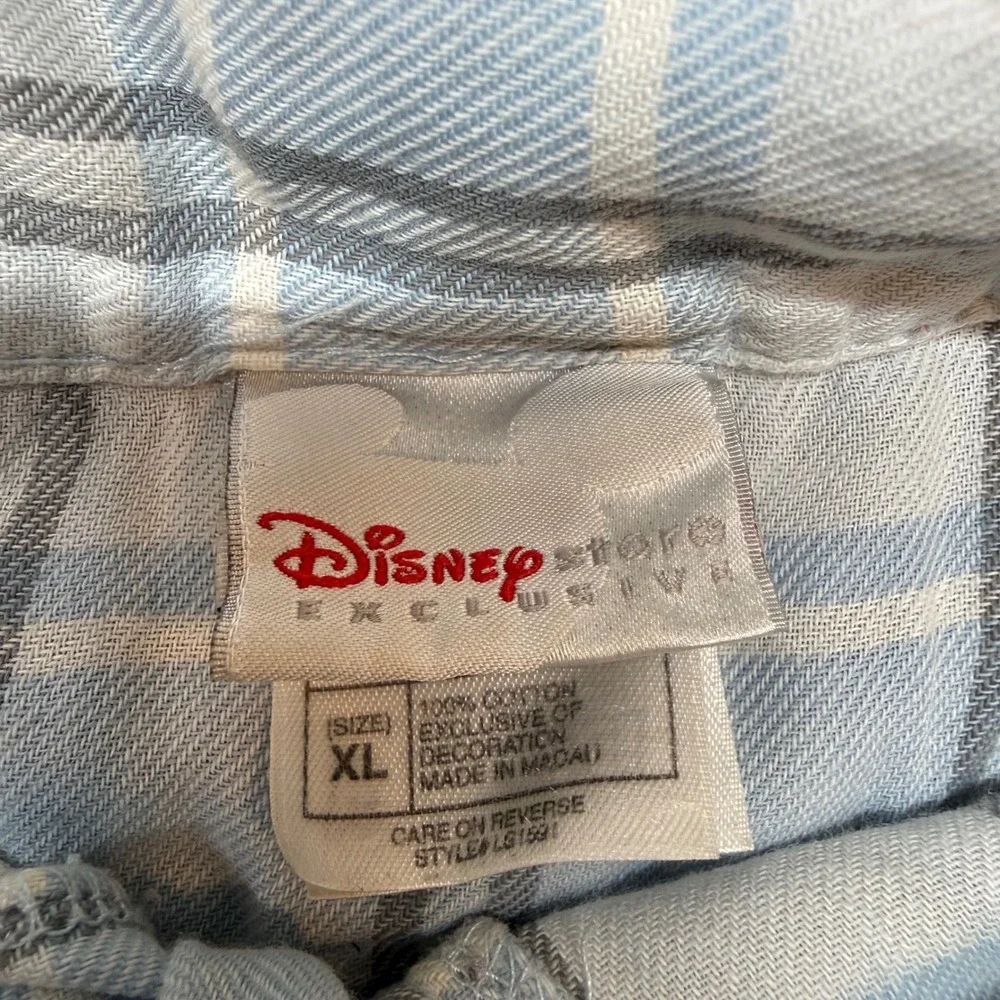 VTG Disney Winnie Pooh XL 90s Plaid Nightshirt Eeyore Embroidered Sleep Dress - Picture 3 of 10